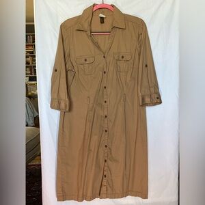 Sonoma Beige Shirt Dress